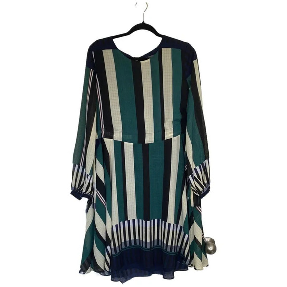 ANTHROPOLOGIE Sunday In Brooklyn Leger Dress Striped Fit & Flare Size Small - Picture 2 of 8